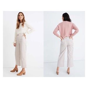 Madewell Emmett wide leg crop pants rainbow plaid